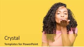  Presentation with kiss - Presentation theme consisting of hand on air being love background and a yellow colored foreground