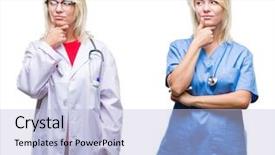  Presentation with nurse thinking - PPT theme enhanced with  background and a  colored foreground