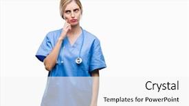  Presentation with nurse thinking - PPT theme enhanced with  background and a  colored foreground
