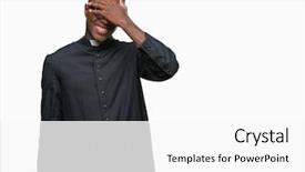  Presentation with african american religion - Slides with hand on face covering eye background and a  colored foreground