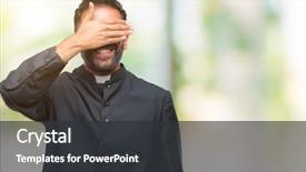  Presentation with catholic resurection - Cool new PPT layouts with hand on face covering eye backdrop and a  colored foreground