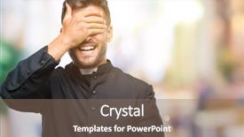  Presentation with christian - Audience pleasing presentation theme consisting of hand on face covering eye backdrop and a coral colored foreground