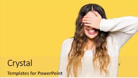  Presentation with blind - Beautiful theme featuring hand on face covering eyes backdrop and a yellow colored foreground