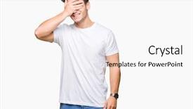  Presentation with blind - Colorful PPT layouts enhanced with hand on face covering eyes backdrop and a white colored foreground