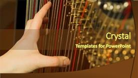  Presentation with music classic - PPT layouts featuring hand on strings classic music background and a tawny brown colored foreground