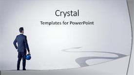  Presentation with man heart attact hand hold - Slide deck enhanced with hand on the direct way background and a light gray colored foreground