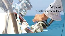 Presentation with winch - Amazing slide deck having captains wheel - hand on the sail winch backdrop and a light blue colored foreground