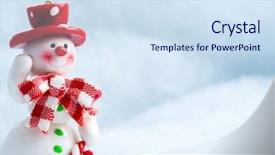  Presentation with white snow - Colorful slide set enhanced with hand on white snow background backdrop and a sky blue colored foreground