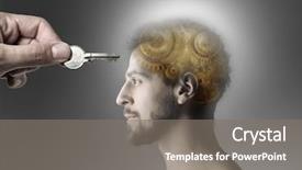  Presentation with mind - PPT layouts featuring hand opening man's mind background and a gray colored foreground