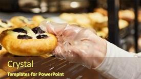  Presentation with packs - Presentation theme enhanced with hand-packs-a-cake background and a tawny brown colored foreground