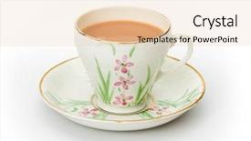  Presentation with tea cup - Colorful PPT theme enhanced with hand painted cup and saucer backdrop and a lemonade colored foreground
