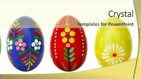  Presentation with easter - PPT layouts featuring hand painted easter eggs isolated background and a blonde colored foreground