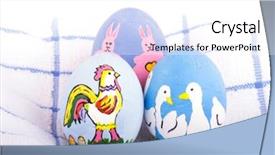  Presentation with soft colors - Slide set consisting of hand-painted-easter-eggs background and a white colored foreground