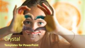  Presentation with folded heart - Cool new presentation design with hand-painted-girl-fingers-folded backdrop and a tawny brown colored foreground