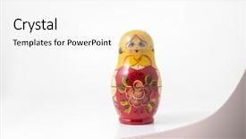  Presentation with russian doll - Colorful slide set enhanced with hand-painted tiny russian doll backdrop and a white colored foreground