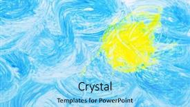  Presentation with sky sun - Presentation theme having hand painted watercolor sky and sun as background background and a arctic colored foreground