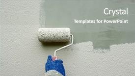  Presentation with painting - Slides featuring hand painting a white wall background and a gray colored foreground