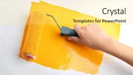  Presentation with painting walls paint roller - Colorful presentation theme enhanced with hand painting wall with roller backdrop and a  colored foreground