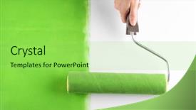  Presentation with painting - Slide deck enhanced with hand painting wall with roller background and a yellow colored foreground