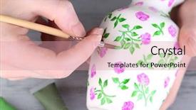  Presentation with hand wrist pain - Presentation theme with hand paints on hand made background and a coral colored foreground