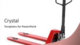  Presentation with pallet - Slide deck featuring hand pallet truck isolated background and a white colored foreground