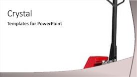  Presentation with pallet - Audience pleasing theme consisting of hand pallet truck isolated backdrop and a white colored foreground