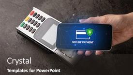  Presentation with terminal - PPT layouts with hand-paying-on-terminal background and a dark gray colored foreground