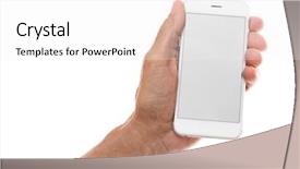  Presentation with man holding phone - PPT theme with hand phone - old man holding smartphone background and a white colored foreground