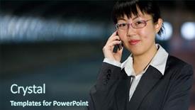  Presentation with asian culture - Cool new PPT theme with hand phone modern communication backdrop and a tawny brown colored foreground