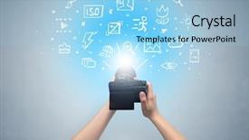  Presentation with doodle - Colorful PPT theme enhanced with hand photo shooting with doodle backdrop and a  colored foreground