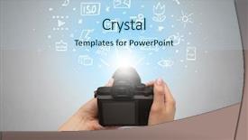  Presentation with shooting - Amazing presentation design having hand photo shooting with doodle backdrop and a  colored foreground