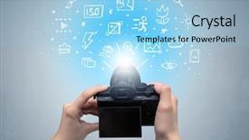  Presentation with doodle - Theme with hand photo shooting with doodle background and a  colored foreground