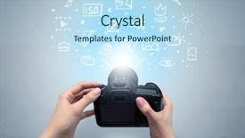  Presentation with shooting - Cool new presentation theme with hand photo shooting with doodle backdrop and a  colored foreground