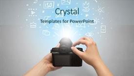  Presentation with problem solution idea concept 3d - Amazing slide deck having hand photo shooting with doodle backdrop and a light blue colored foreground