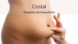  Presentation with obese - Cool new presentation with hand pinching fat on female belly an obese issue backdrop and a lemonade colored foreground