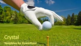 Presentation with golf course - Amazing theme having hand placing golf ball backdrop and a tawny brown colored foreground