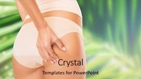  Presentation with cotton - Presentation design consisting of hand plams - health and beauty - woman background and a coral colored foreground