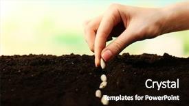  Presentation with soil - Presentation theme featuring hand planting white bean seed background and a black colored foreground