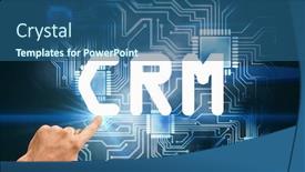  Presentation with circuit - Beautiful presentation theme featuring hand-pointing-against-circuit-board backdrop and a ocean colored foreground