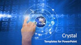  Presentation with nasa - PPT theme consisting of glowing envelopes on blue background background and a teal colored foreground