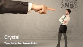  Presentation with employee of the month - Slides consisting of hand pointing at businessman say background and a gray colored foreground