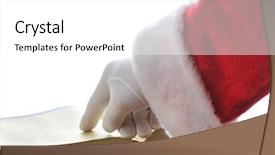  Presentation with santa claus and reindeers - PPT theme consisting of hand pointing at telephone book background and a  colored foreground