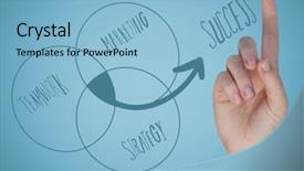  Presentation with doodles - Slide set enhanced with hand pointing at ven diagram background and a light blue colored foreground