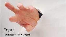  Presentation with paper - Audience pleasing slides consisting of hand-popping-through-a-paper backdrop and a  colored foreground