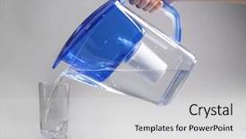  Presentation with pouring water - Cool new slide deck with hand pouring filtered water backdrop and a light gray colored foreground