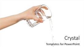  Presentation with pouring water - Slides having hand pouring water from glass background and a white colored foreground