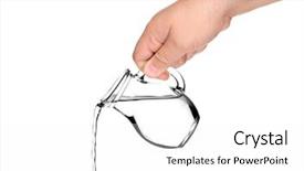  Presentation with pouring water - Amazing slide deck having hand pouring water from pitcher backdrop and a white colored foreground