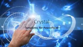  Presentation with keyhole - Presentation design consisting of keyhole on technological black background background and a light blue colored foreground