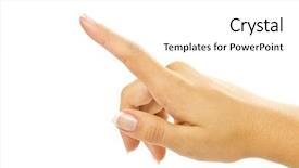  Presentation with action button - Audience pleasing slide deck consisting of hand press button on white backdrop and a white colored foreground