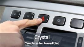  Presentation with emergency - PPT layouts featuring hand pressing emergency warning button background and a tawny brown colored foreground